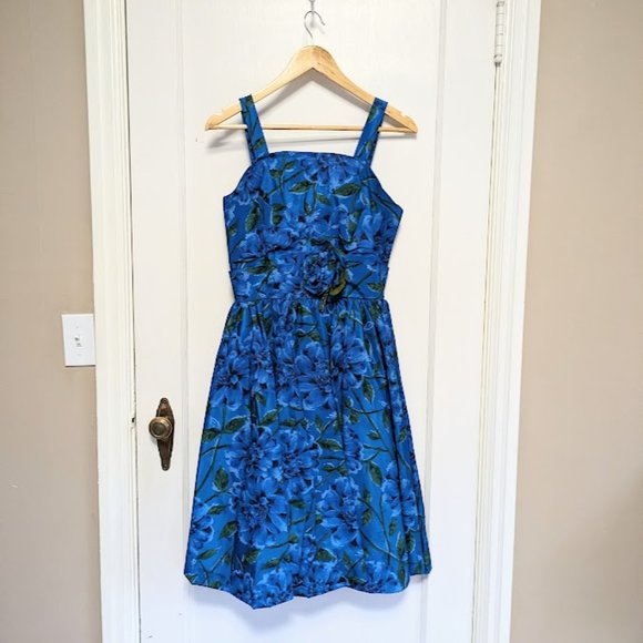 Vintage 1950's / 1960's Taffeta Fit and Flare Cocktail Dress - Picture 1 of 7